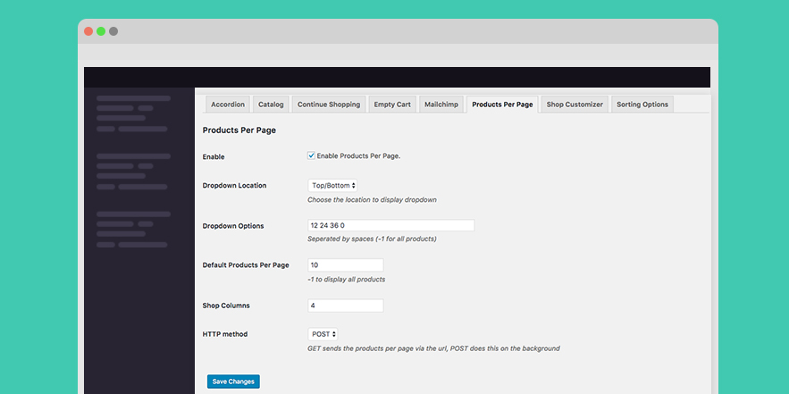Kit Products Per Page: Settings Page