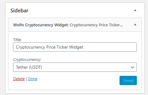 WoPo Cryptocurrency widget back-end