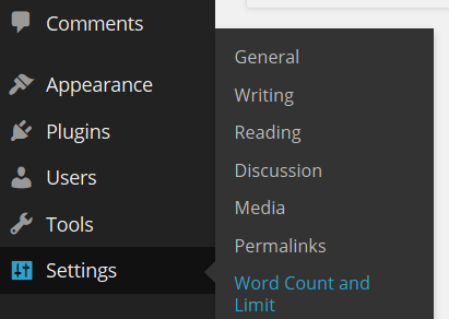 How to find the WordPress Word Count and Limit options