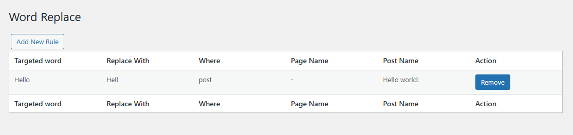 manage the words you want to replace.