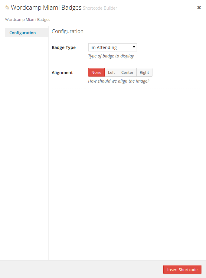 Shortcode Configuration