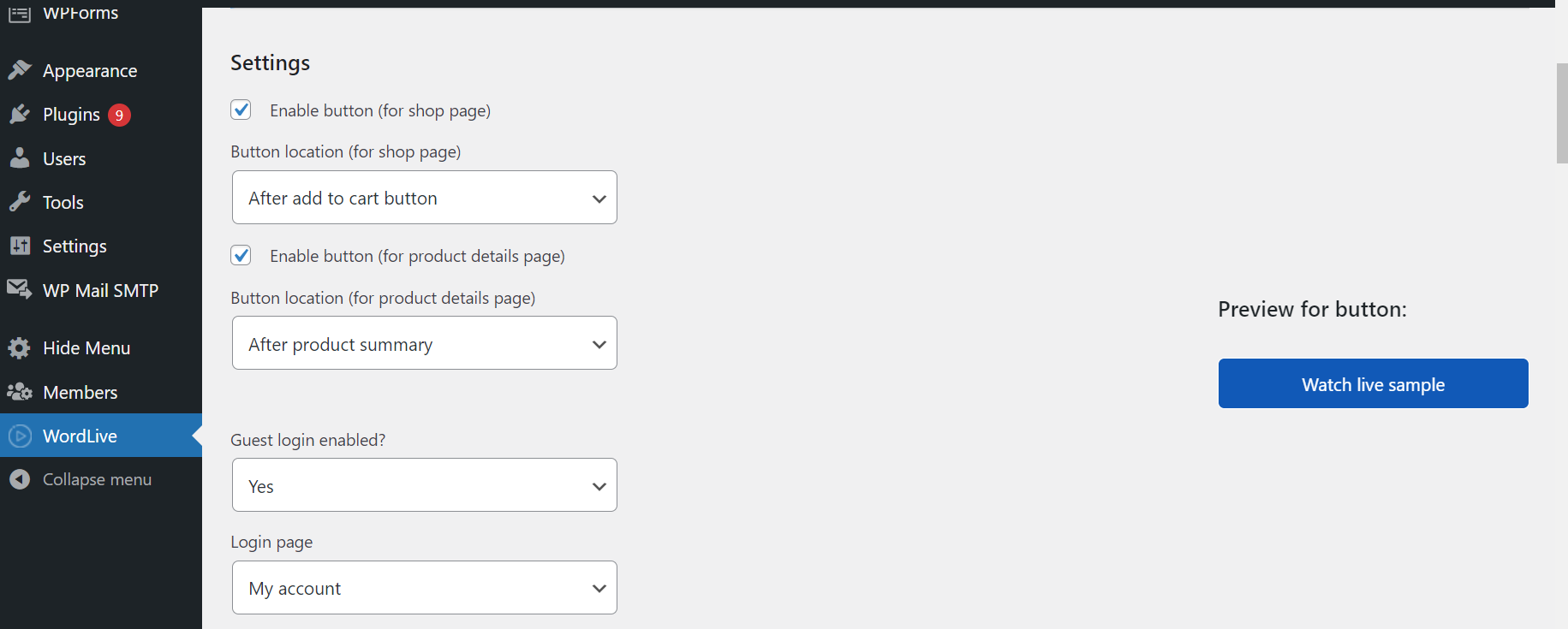 Settings View
