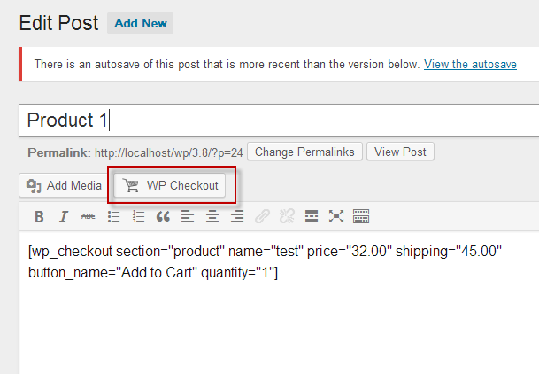 WP Checkout Button
