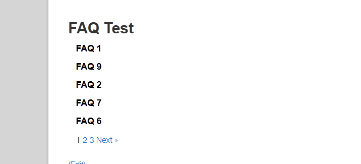 Example of collapsed FAQs