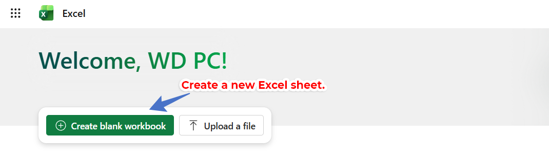 Creating a new Excel feed