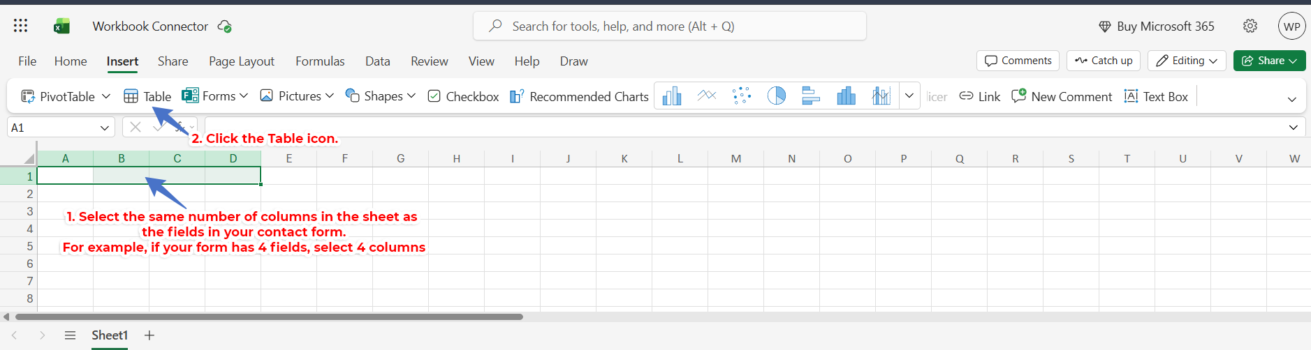 Selecting workbook and worksheet