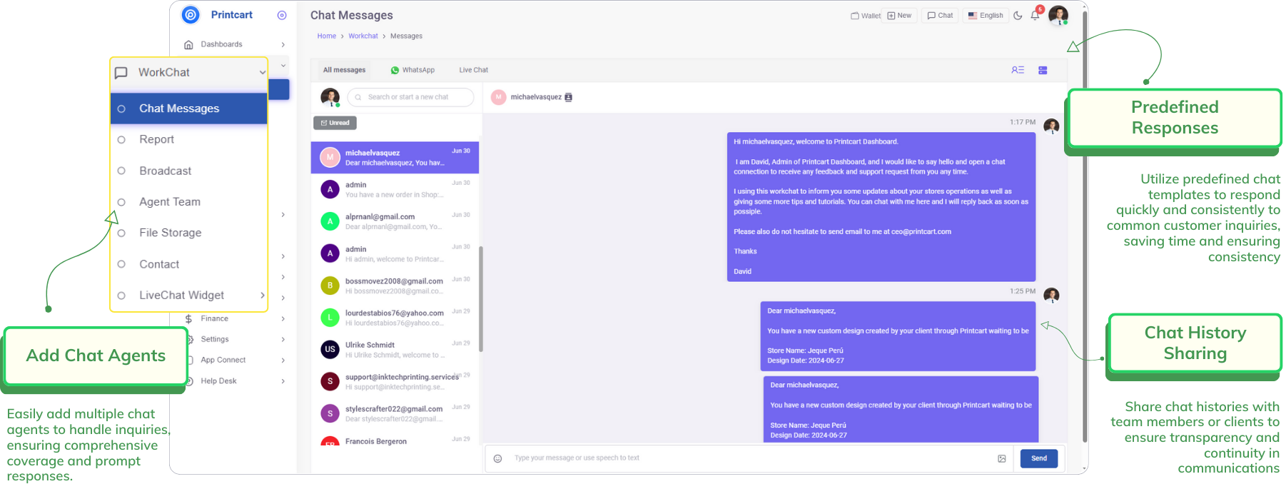Frontend Chat Log View
