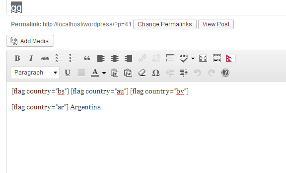 Adding Shortcode using edit