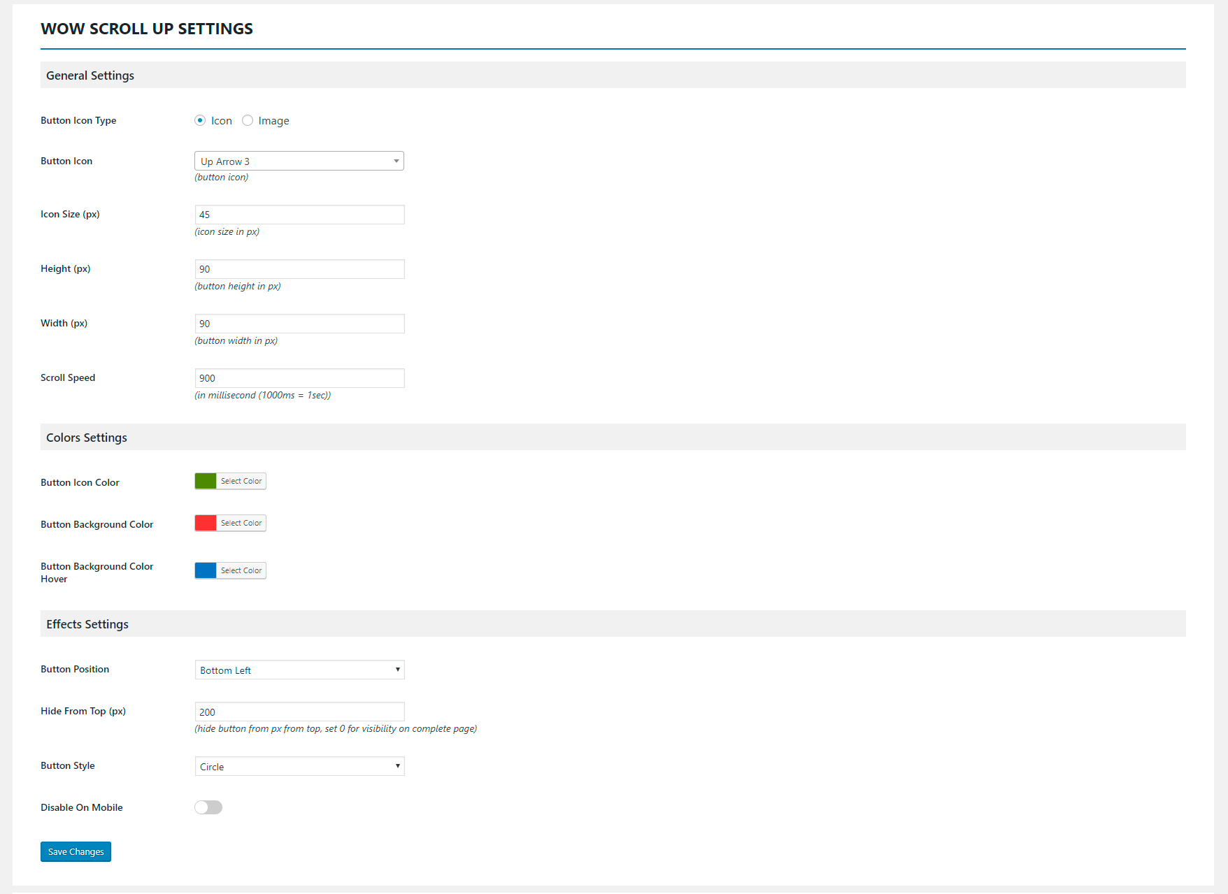 Admin settings.