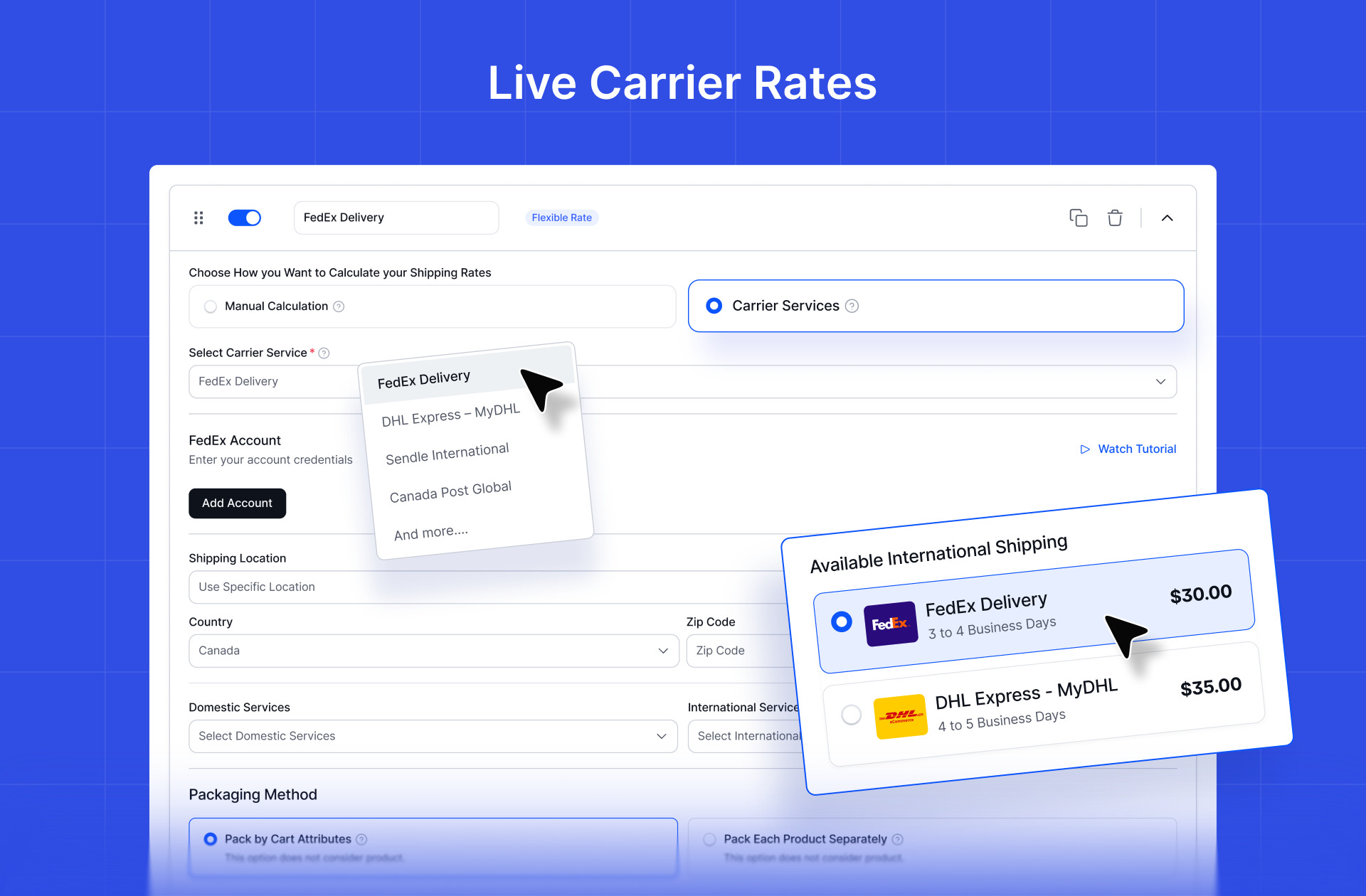 Live Carrier Rates