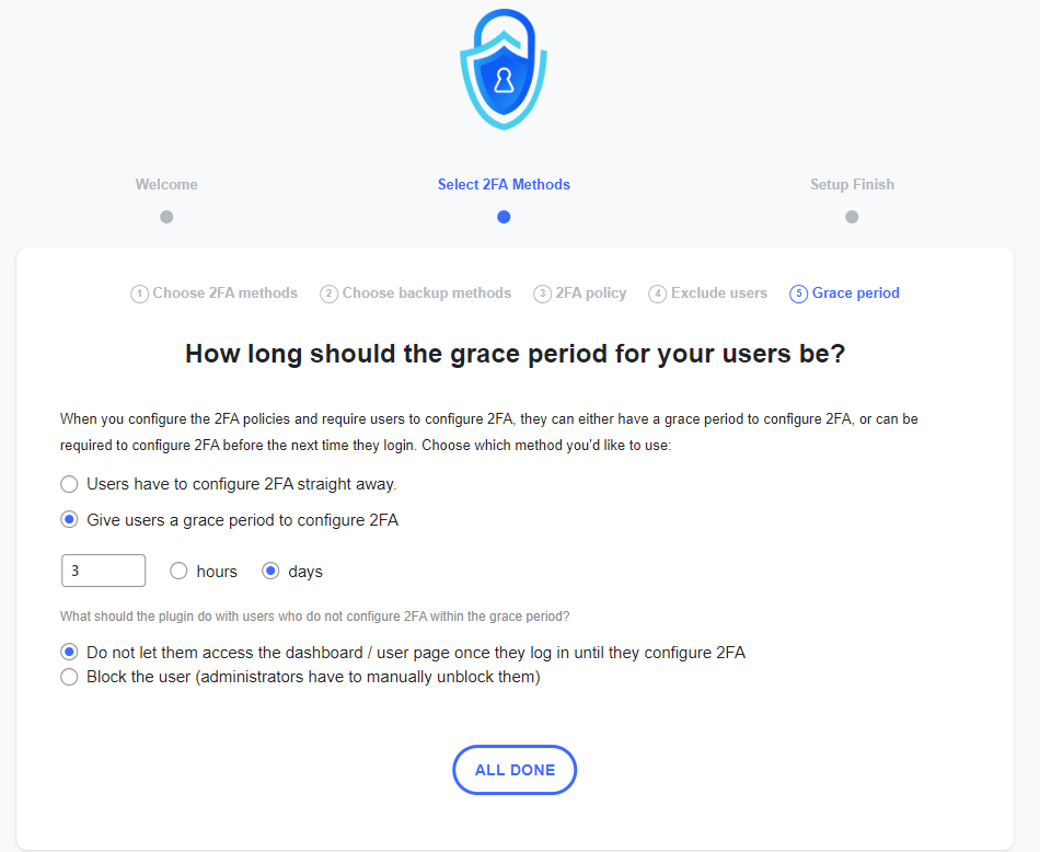 In the user profile, users only have a few 2FA options, so it is not confusing for them, and everything is self-explanatory.
