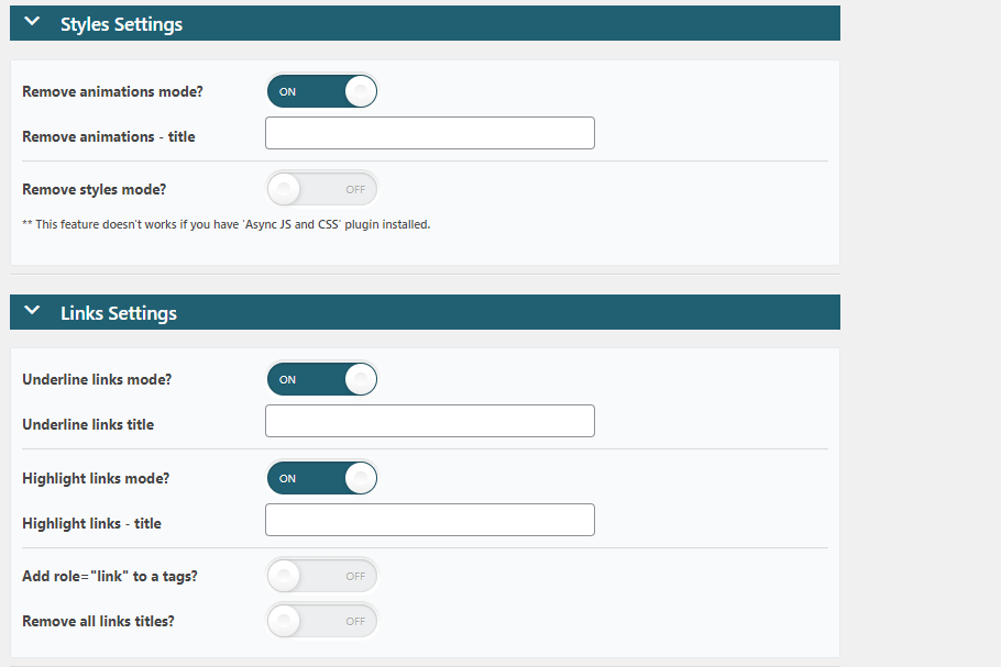 WP Accessibility Helper - sortable widgets (drag and drop)