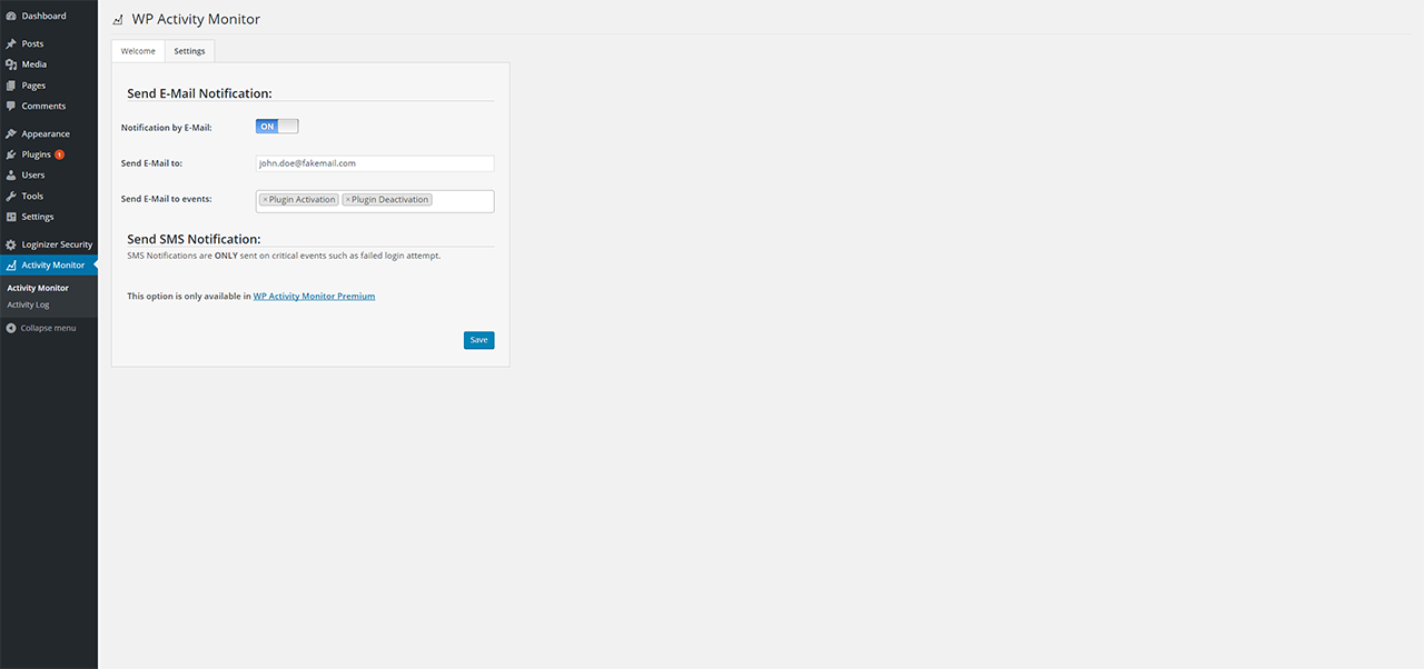 Settings Page