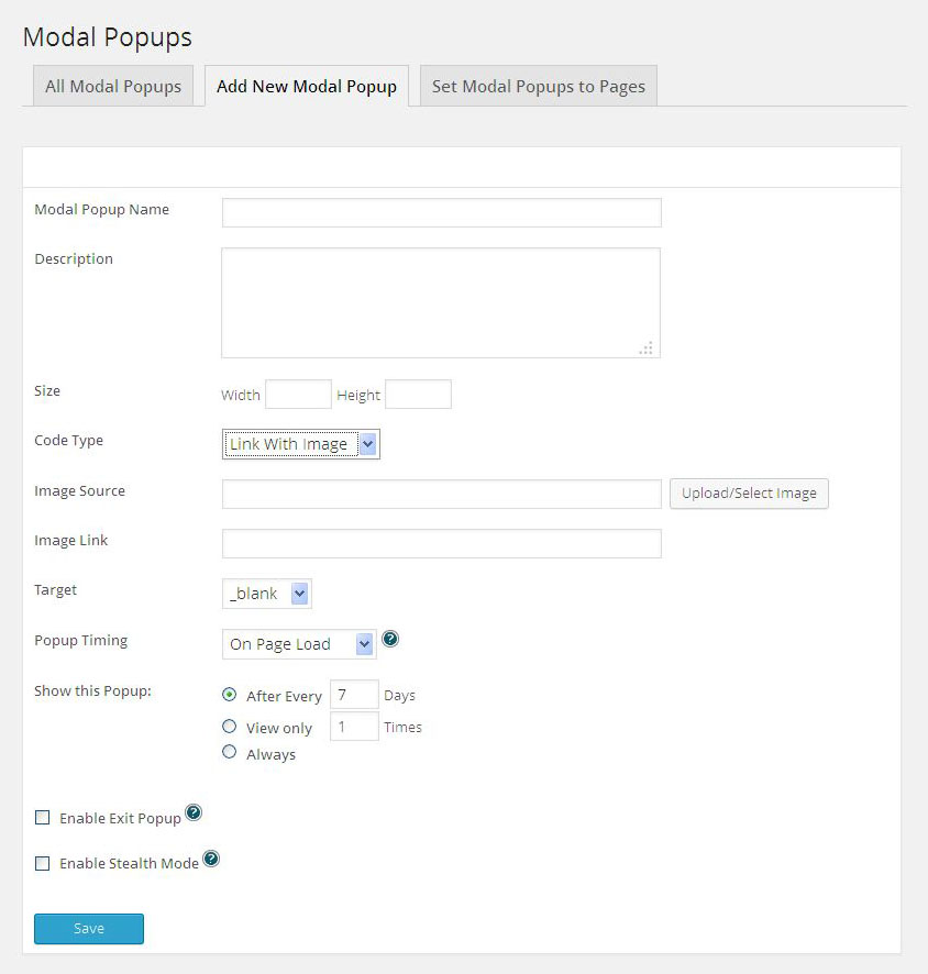 Add New Modal Popup