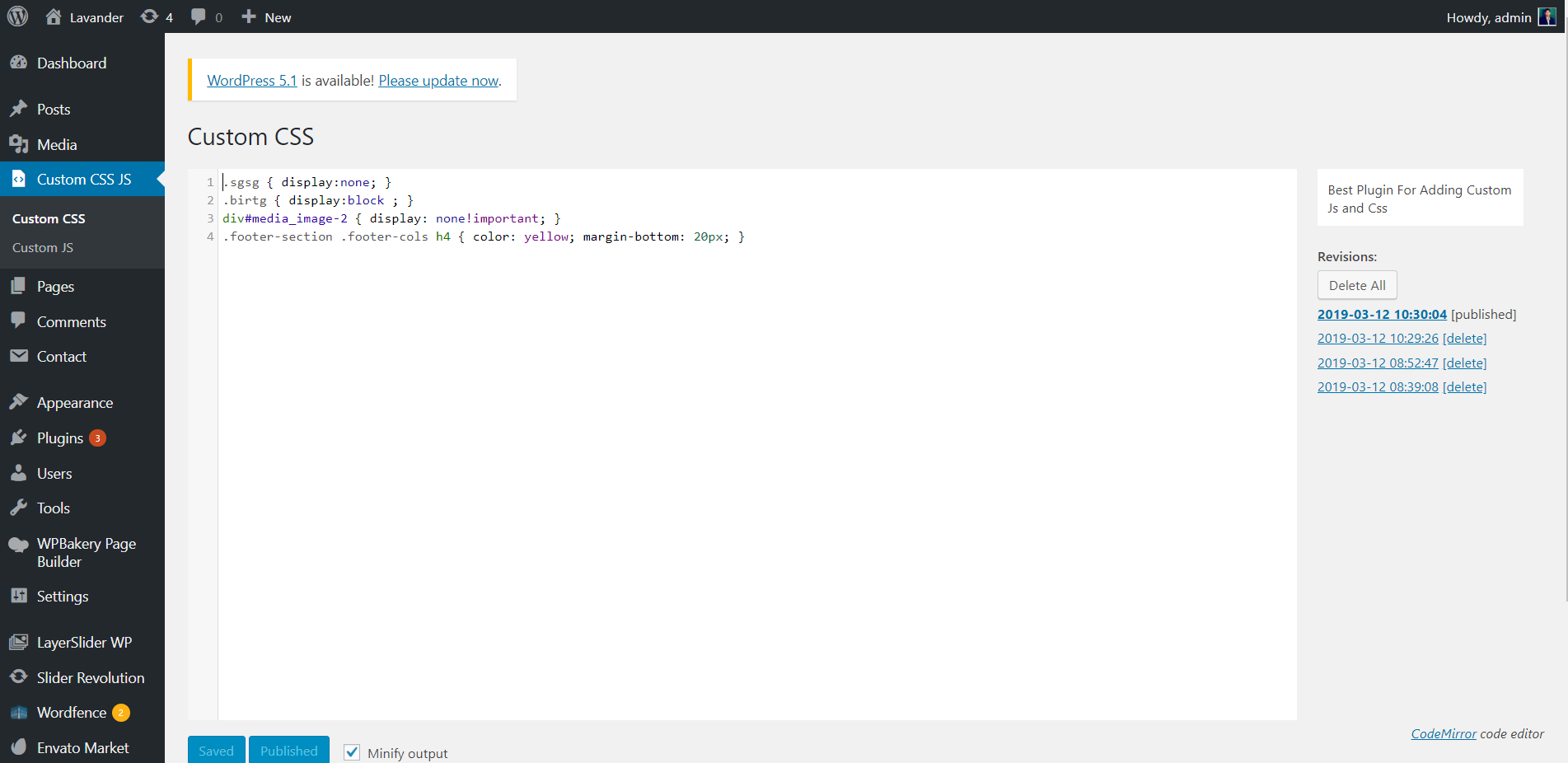 Display CSS options tab