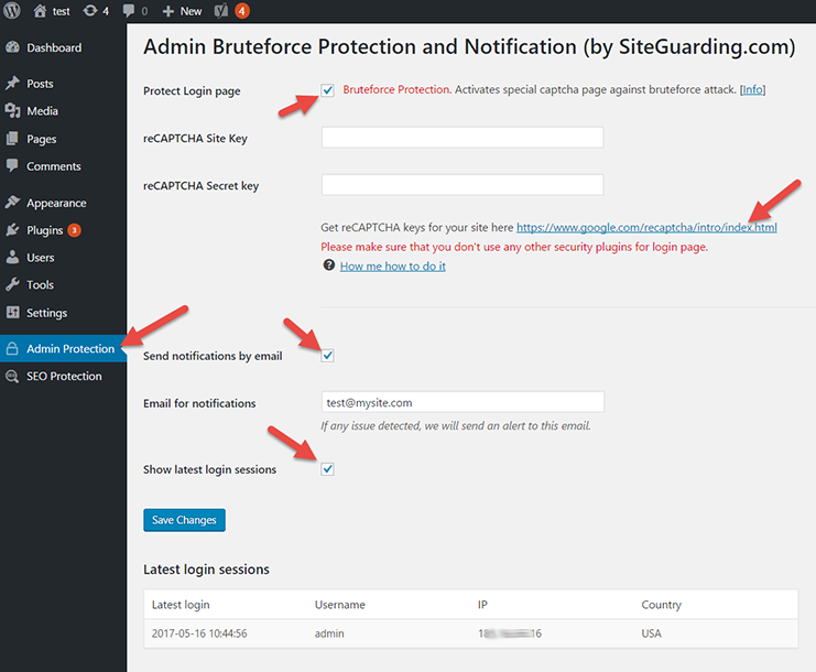 Configuration page.