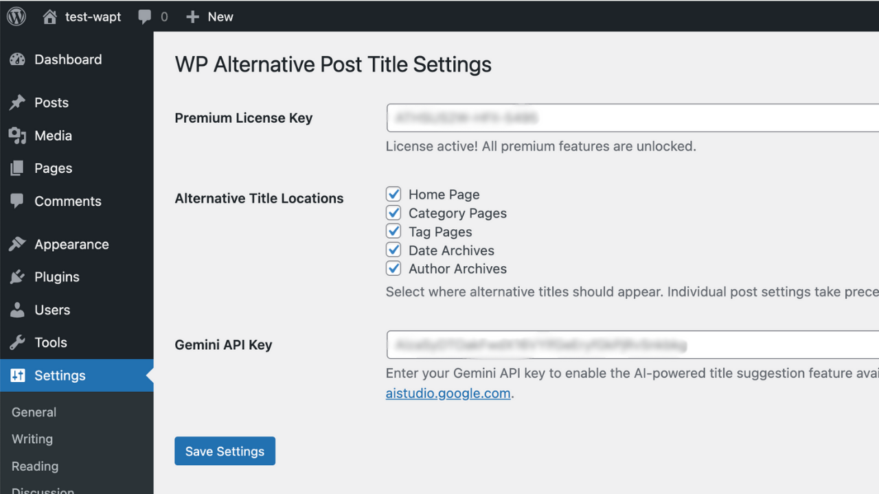 **Premium Settings**: Customize where alternative titles appear (Premium feature).