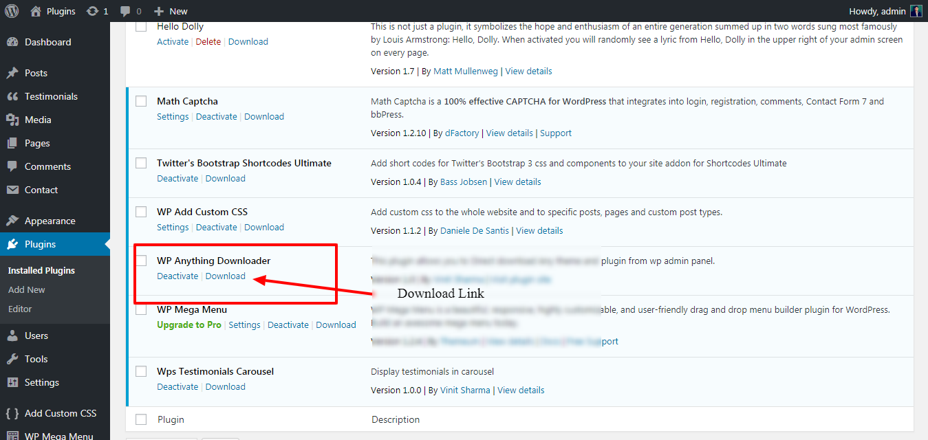 Plugin Download plugin