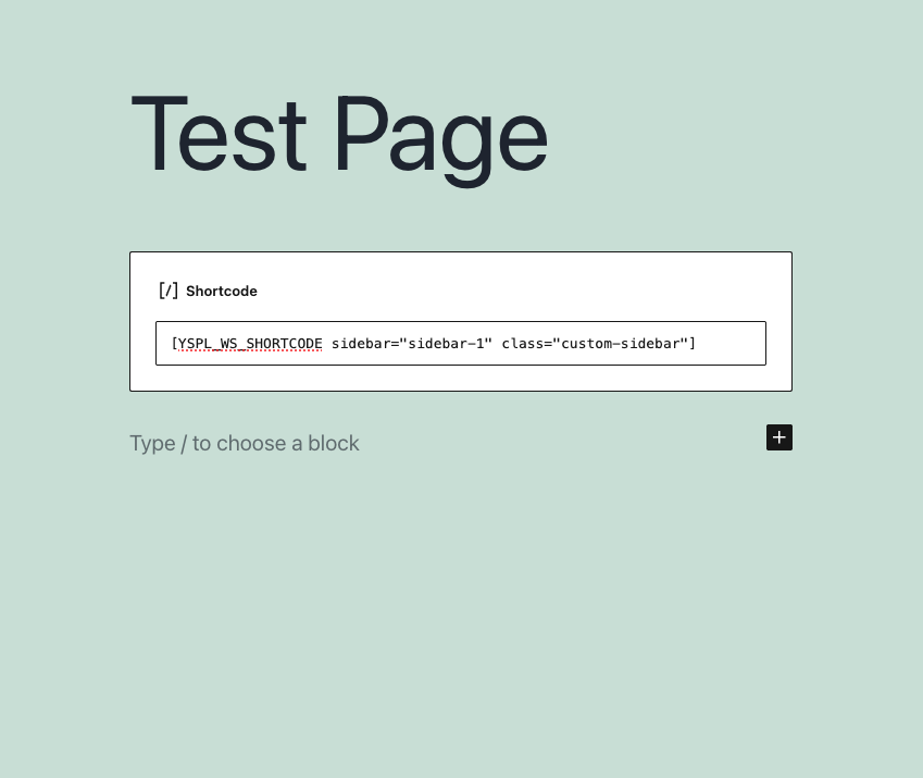 Shortcode placement on page!