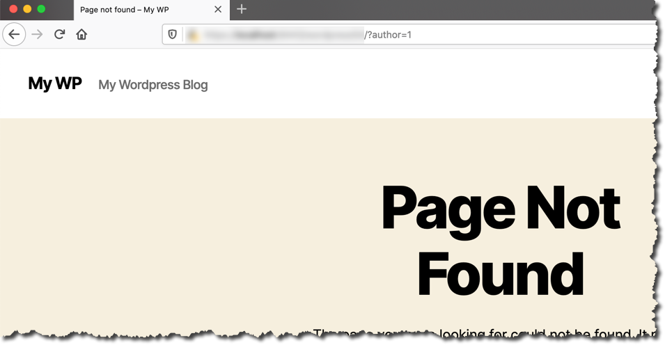 404 page when requesting author page by user ID.