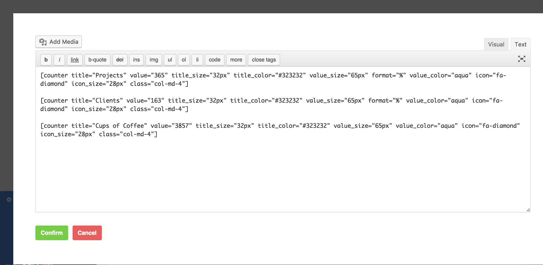 WP Awesome Countimator Shortcode Example