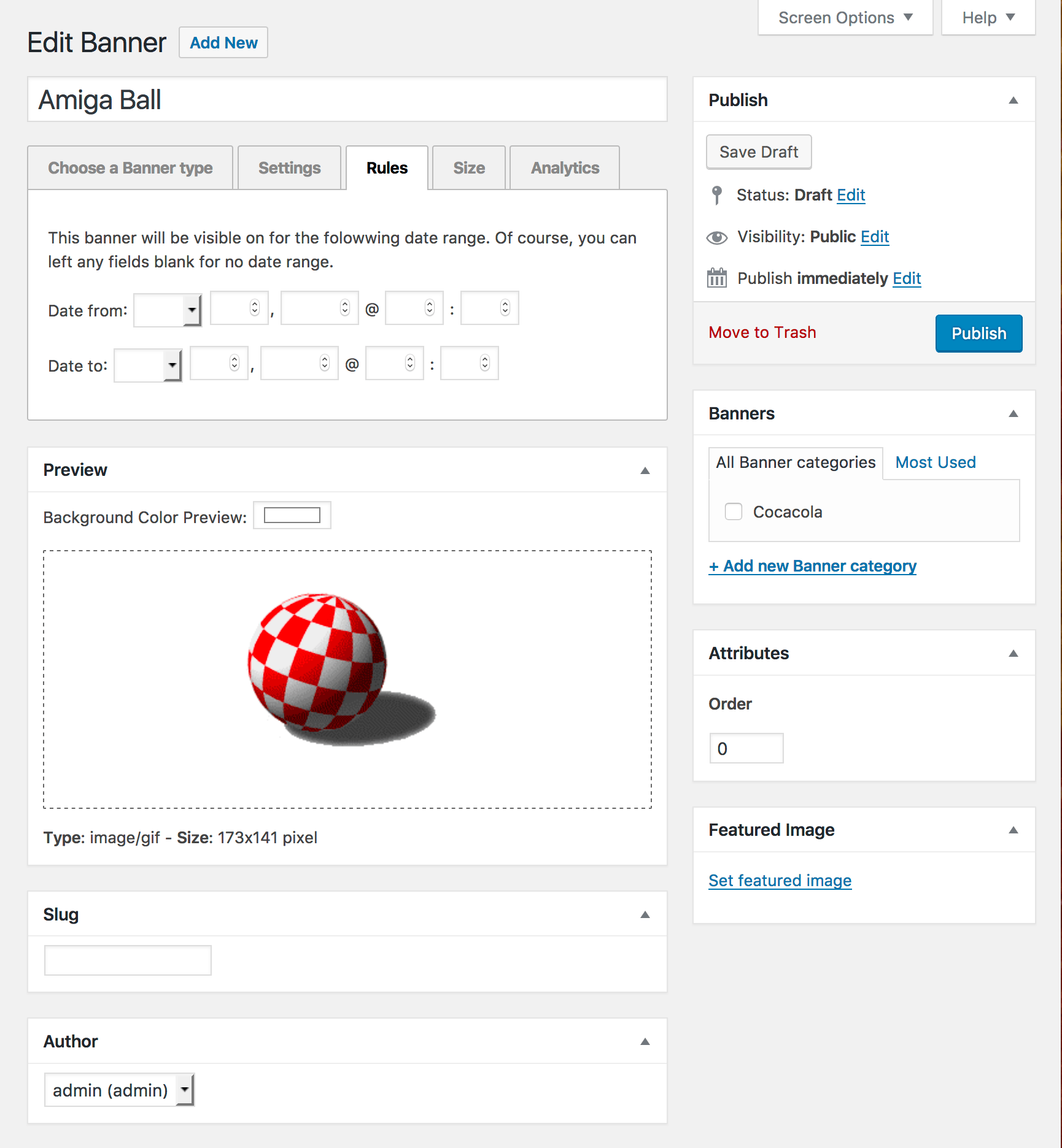 Enable impressions and click for single banner