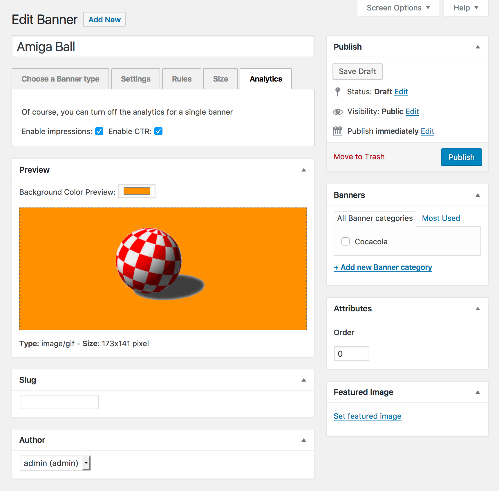 Banner categories