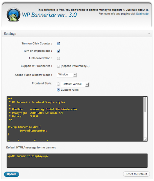PHP and Shortcode Editor, Database utility