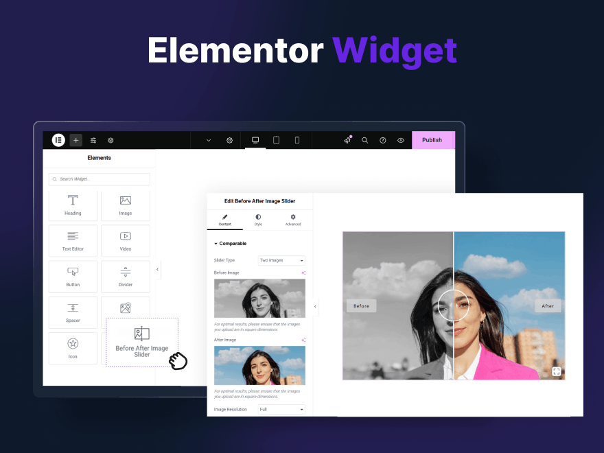 Slider Template Settings – Panel to select templates and adjust layout settings.
