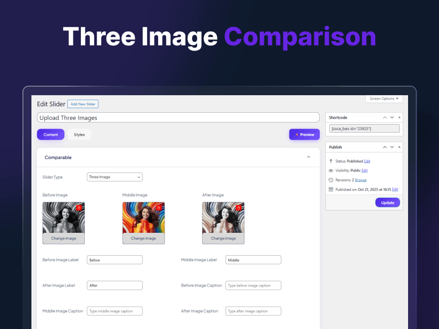 YouTube Video Option – Slider with an embedded YouTube video.