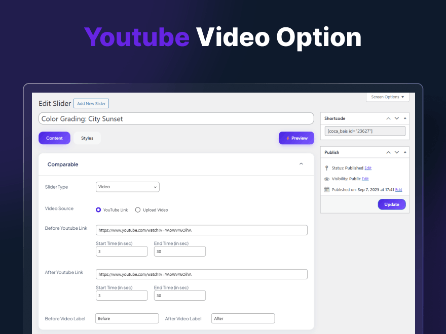 Single Image Comparison – One image with a comparison overlay effect.