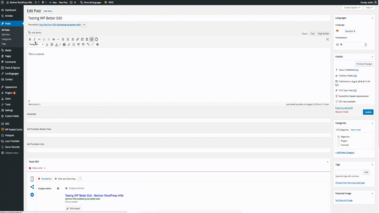 This happens if you have WP Better Edit activated