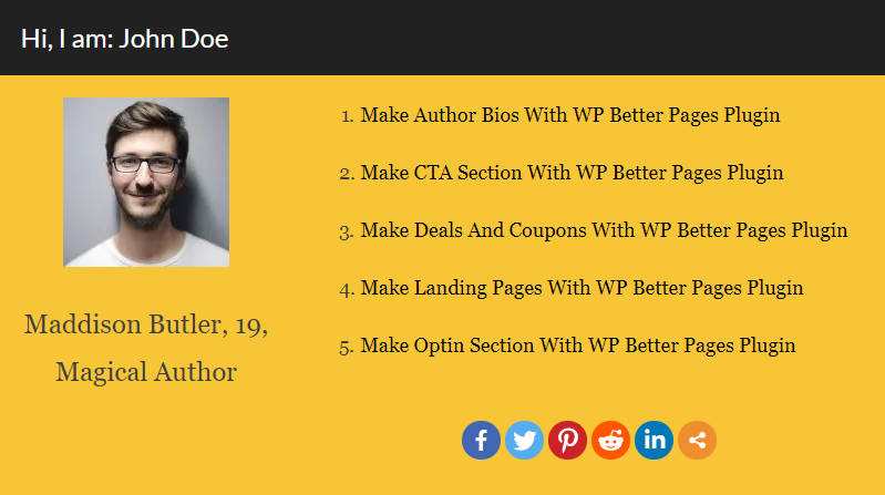 Author bio section 1