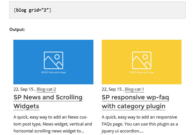 Display Blog Posts with grid-2 view