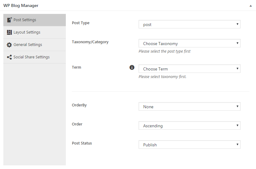 Backend General Settings