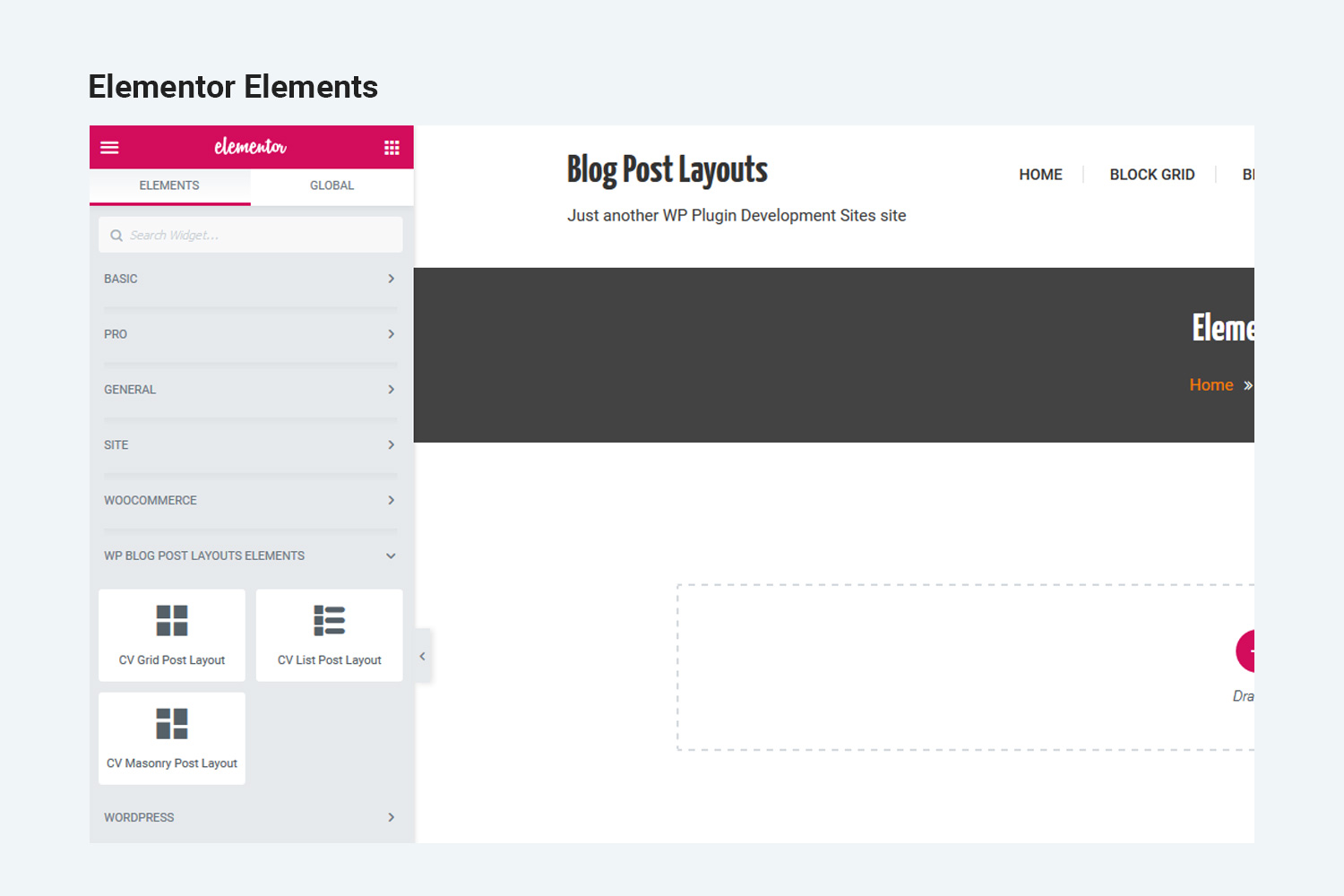 Block post layout with layout settings.