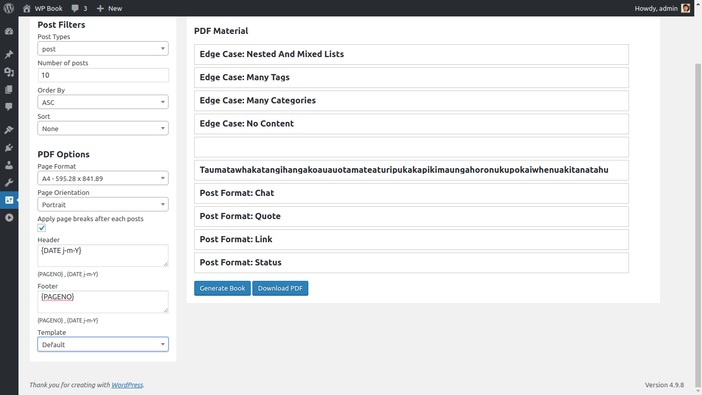 Header and Footer