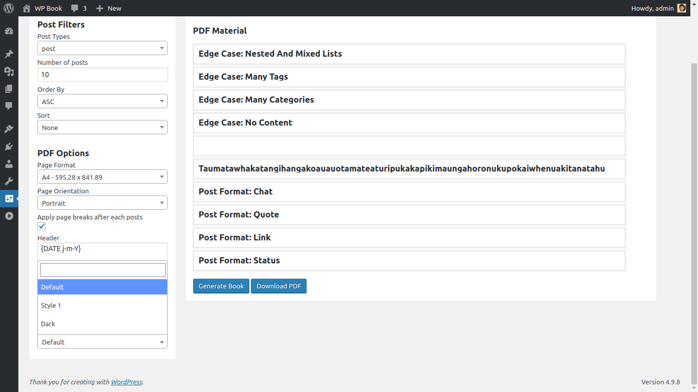 Predefined templates