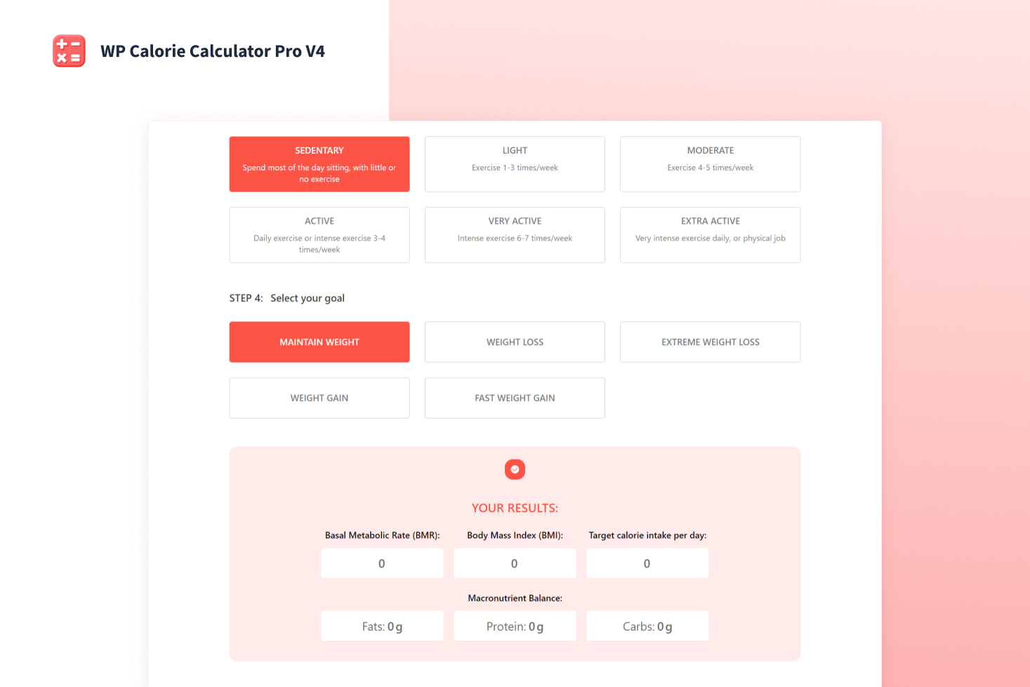 Front-end with the instant result of the calculation
