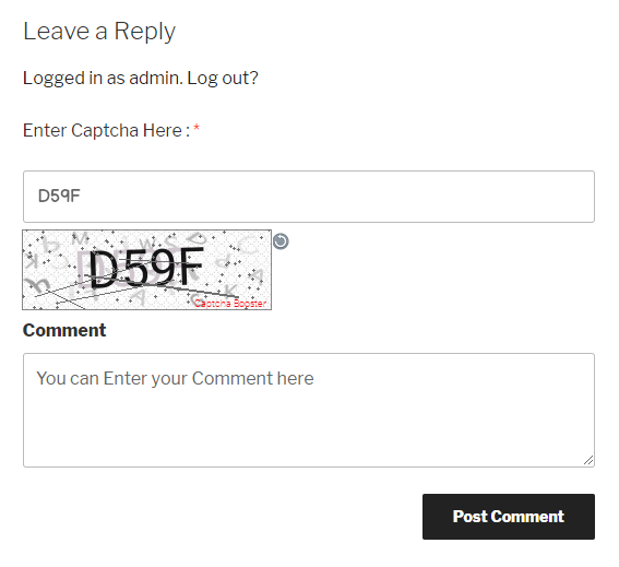 Logical Captcha - Login Form