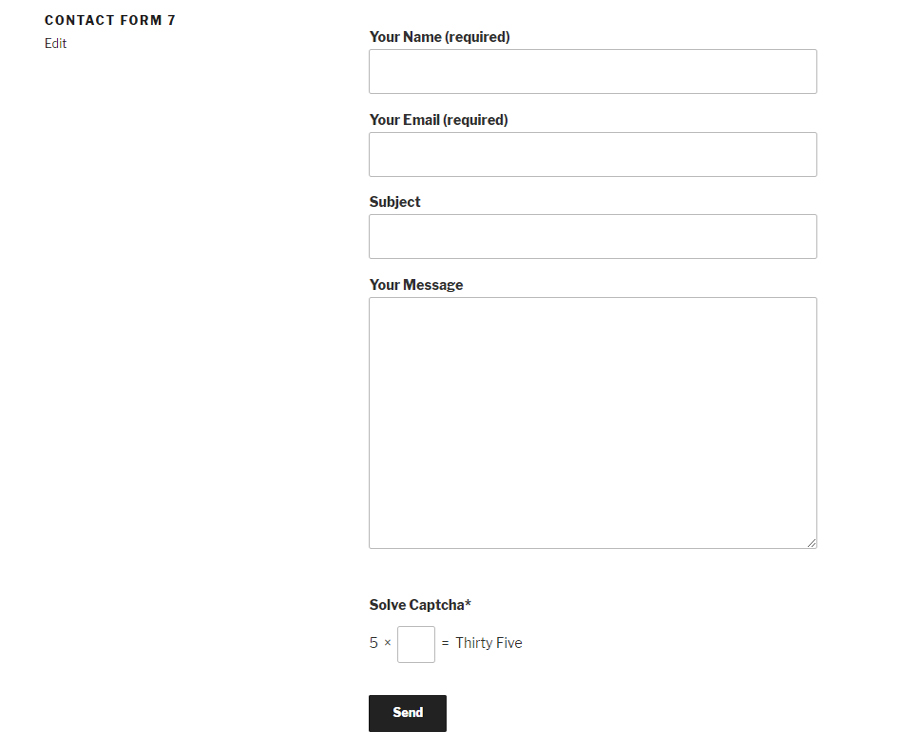 Image Captcha Settings Page.