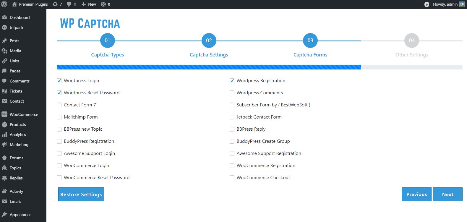 WooCommerce Checkout form with WP Captcha.