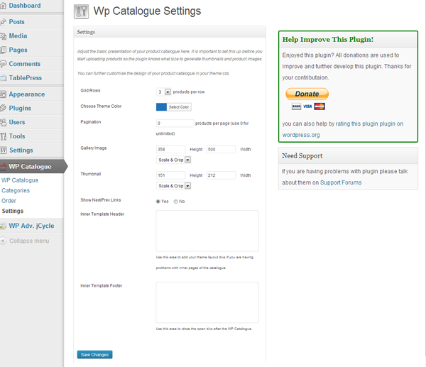 The settings screen in WP-Admin