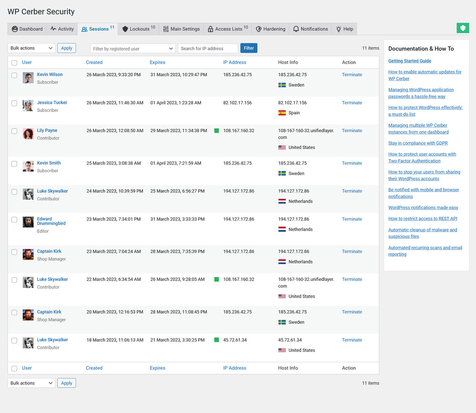 A user session management console is a tool that enables WordPress administrators to manage user sessions on their websites from a central location. It allows administrators to search for, monitor, and manage active user sessions, including the ability to view user activity and terminate user sessions.