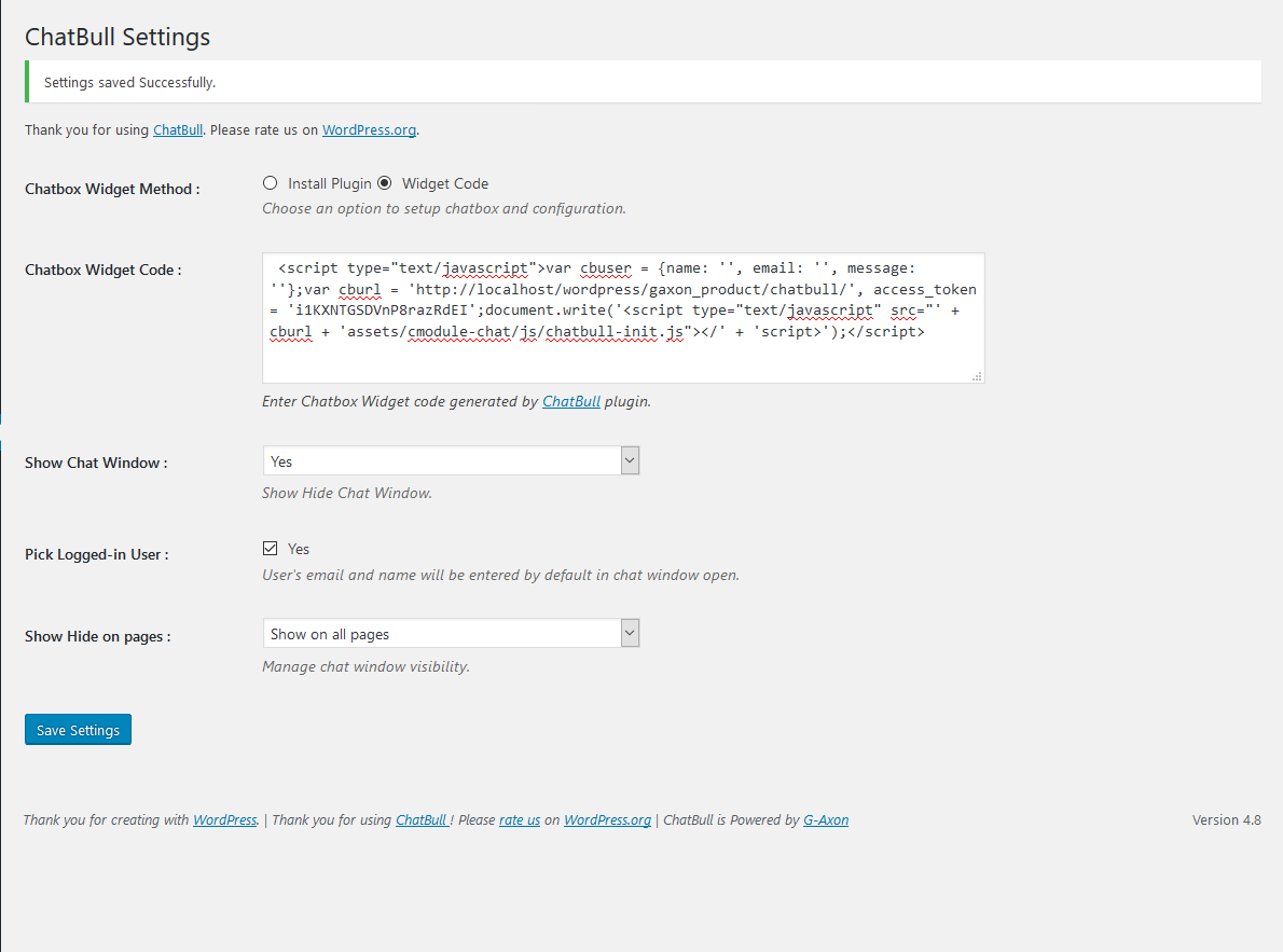 Enter chatbox widget code