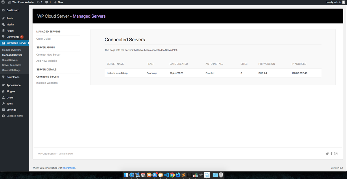 Setup Wizard - ServerPilot API Setting
