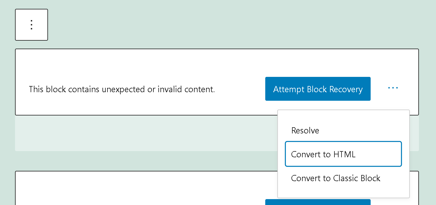 Convert block to html while editing to make modifications to existing source code display