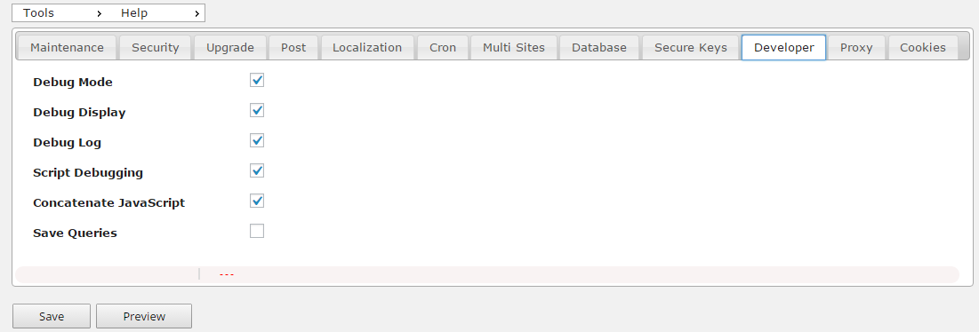Config File Security parameters