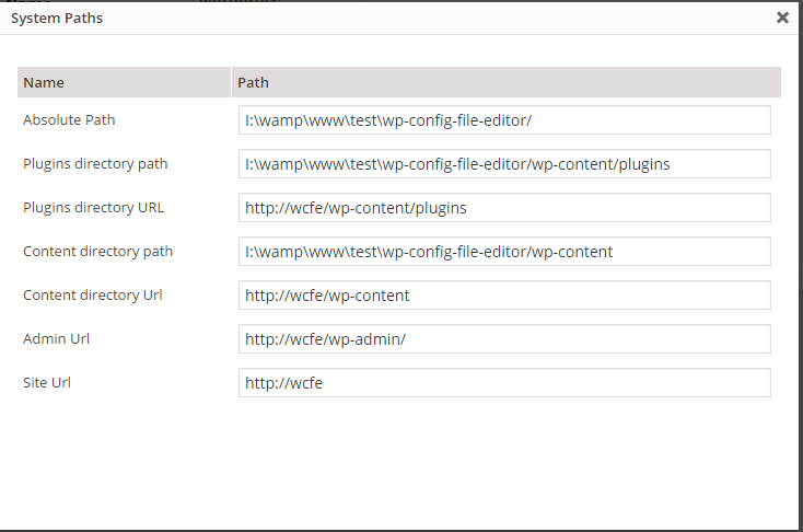 Config File Database parameters