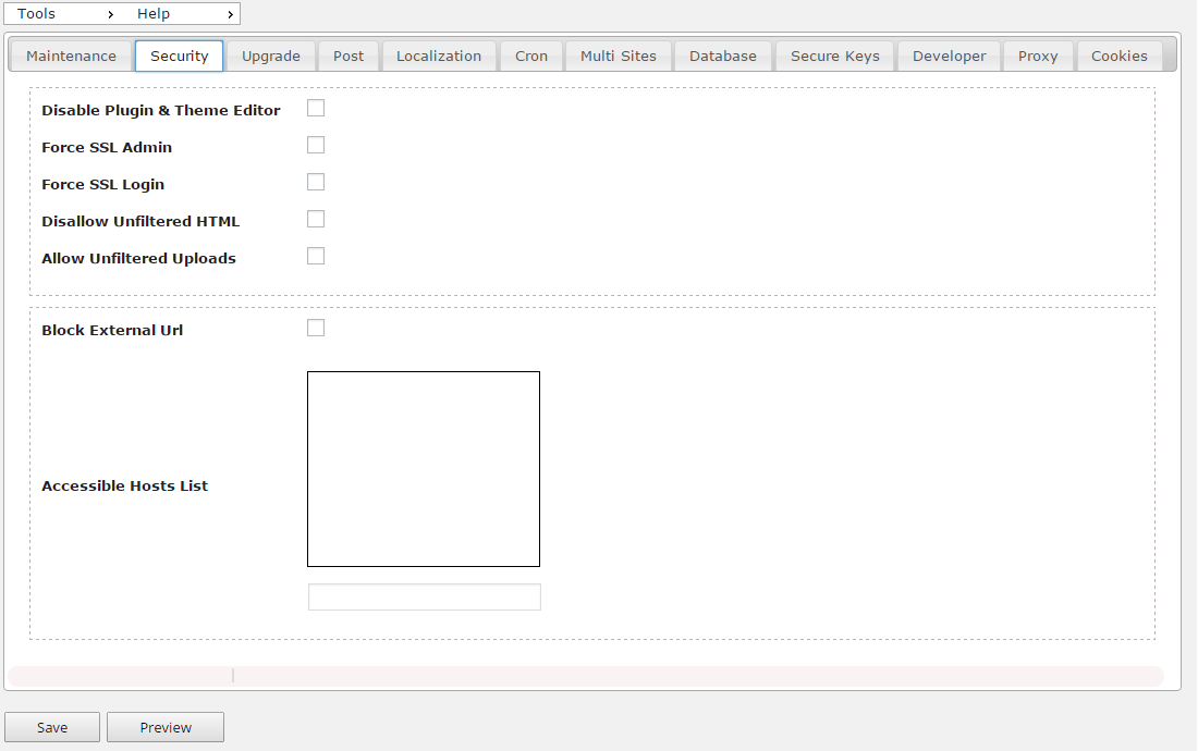 Config File Cookies parameters